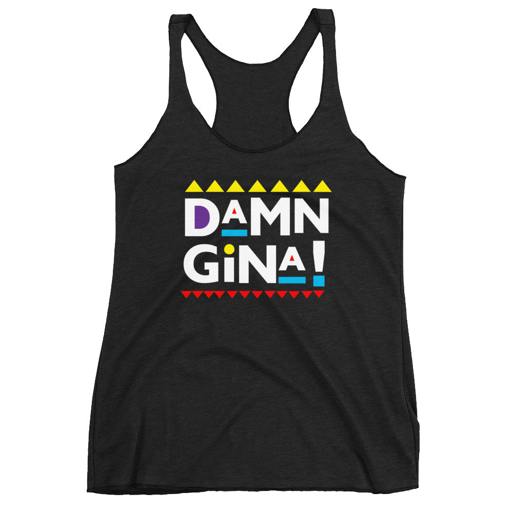 Damn Gina Black T-Shirt, Damn Gina Martin Shirt, Go Gina Apparel, Damn Gina Women's Racerback Tank, 90's shirt