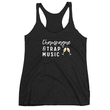 Load image into Gallery viewer, Champagne and Trap Music Women&#39;s Racerback Tank, Brunch shirts, Brunch Apparel