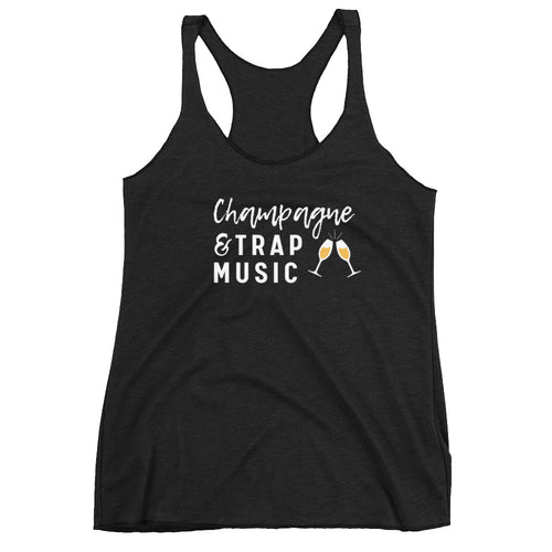 Champagne and Trap Music Women's Racerback Tank, Brunch shirts, Brunch Apparel