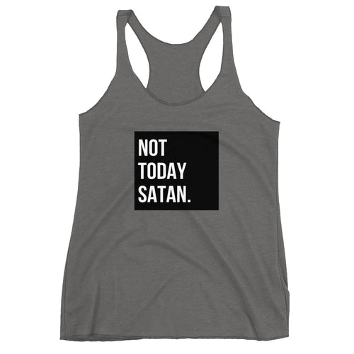 Not Today Satan Women's Racerback Tank, Funny Tank-Tops, Not Today Shirt