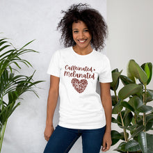 Load image into Gallery viewer, Caffeinated and Melanated Shirt, Coffee Lover Shirt, Melanin poppin shirt, black girls rock, black girl magic shirt, gifts for her, christmas gift